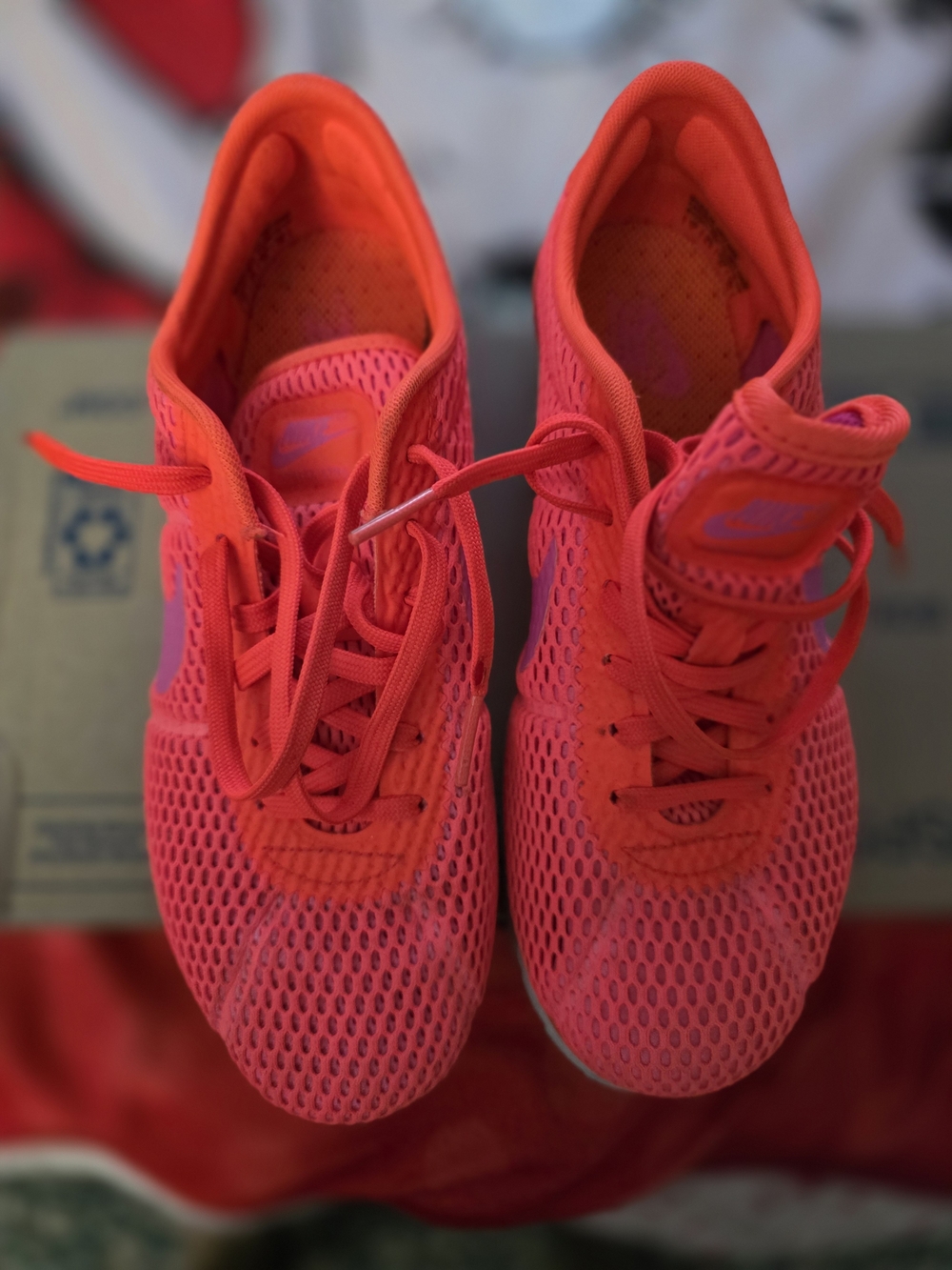 Nike Women's Bright Coral/Pink Mesh Running Sneakers